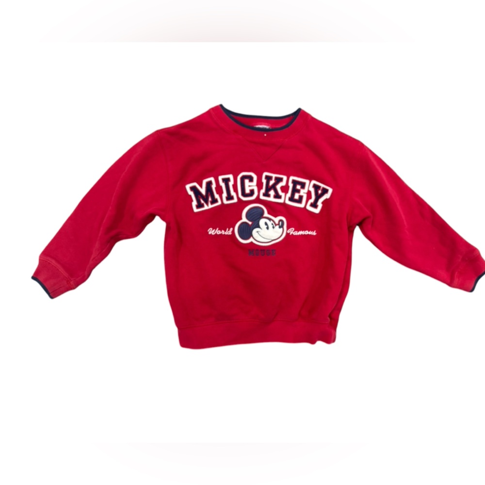 Vintage Mickey Mouse Sweatshirt - Size 5 | Red Crewneck Disney